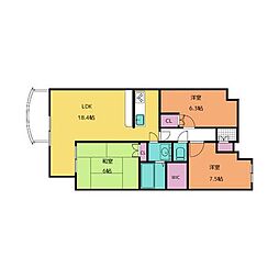 フィールドサン 3LDKの間取図画像