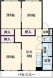 リッツドミール 3DKの間取図画像