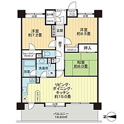 ライオンズマンション小鶴新田センターパーク 3LDKの間取図画像