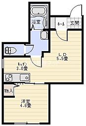 FISTA駅南 1DKの間取図画像