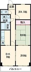 グランメールシマノ 3DKの間取図画像