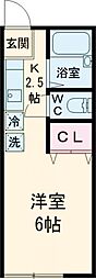 コーポあや ワンルームの間取図画像
