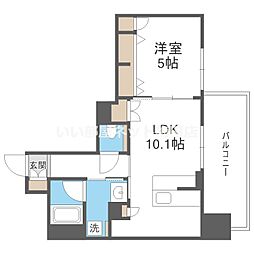 コンフォリア・リブ東梅田 1LDKの間取図画像