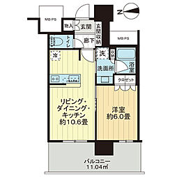 ライオンズタワー柏 1LDKの間取図画像