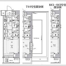 THEPREMIUMCUBEGSHIOMI 1Kの間取図画像