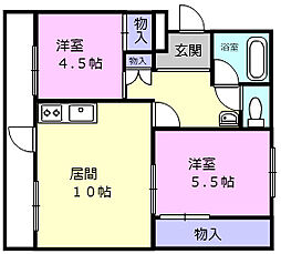 コーポNYC 2DKの間取図画像