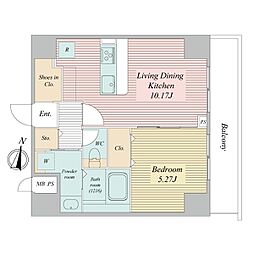 エスティメゾン浦和2 1LDKの間取図画像