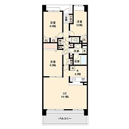リーベスト西千葉 3LDKの間取図画像