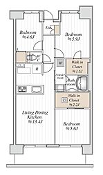コンフォート津田沼弐番館 3LDKの間取図画像