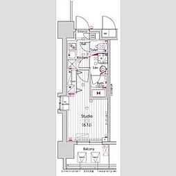 グランド・ガーラ川崎西口 1Kの間取図画像
