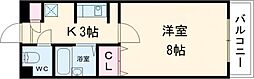 コレクション鳳東町 1Kの間取図画像