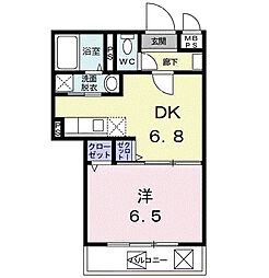 エバーグリーンアベニュー 1DKの間取図画像