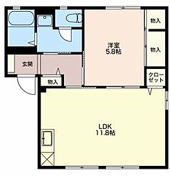 ブリッサ柳A 1LDKの間取図画像