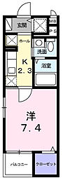 ジェントリー 1Kの間取図画像