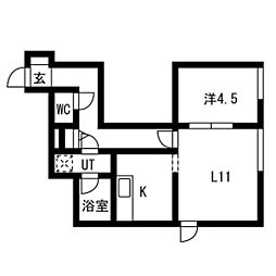 La Kasa Yumachi 1LDKの間取図画像