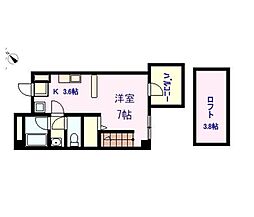 ルメール諏訪町 1Kの間取図画像