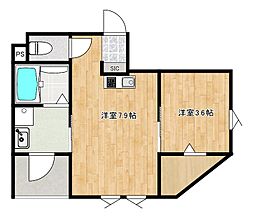 Bel Air Garden XV 1LDKの間取図画像