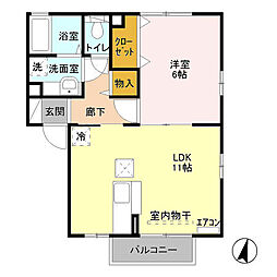リジェル 1LDKの間取図画像