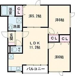 Rive calm元中野 3LDKの間取図画像