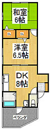 U・フラッツ 2DKの間取図画像