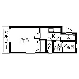 アルトリア 1Kの間取図画像