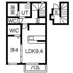 ヴィラ・ファルコン 1LDKの間取図画像