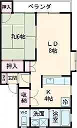 プリムローズ 1LDKの間取図画像