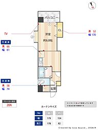 クロスステージ博多駅前 1Kの間取図画像