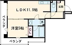 プレステージ11 1LDKの間取図画像