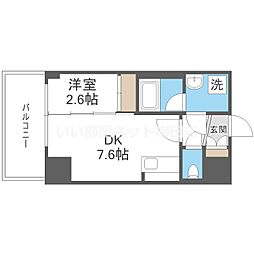 大阪市天王寺区寺田町2丁目マンション 1DKの間取図画像