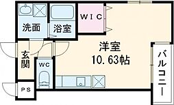 ウイングコート宇品御幸 ワンルームの間取図画像
