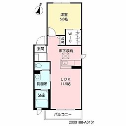 シャーメゾンMIRO 1LDKの間取図画像