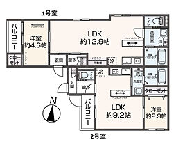fika土井 1LDKの間取図画像