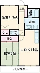 フォレスト75 2LDKの間取図画像