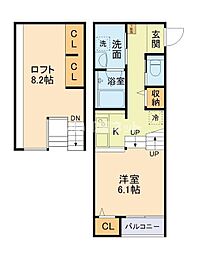 Forest神園 ワンルームの間取図画像