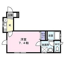 フレシエンテ 1Kの間取図画像