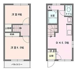 ライフ光 2DKの間取図画像