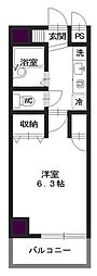 カサル・ミーサ 1Kの間取図画像