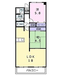 クロスロウズ荒木街 2LDKの間取図画像