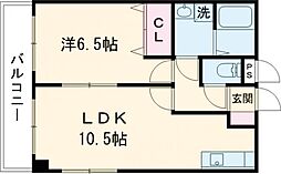 Corteoオロシホンマチ 1LDKの間取図画像