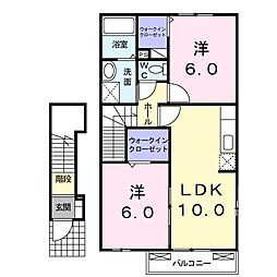アンカンシエル1 2LDKの間取図画像