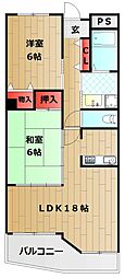 シーサイドパストラル林崎 2LDKの間取図画像