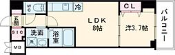S-RESIDENCE広島駅enable 1LDKの間取図画像