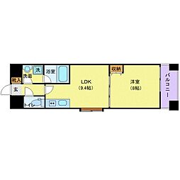 アレクシード晩翠通 1LDKの間取図画像