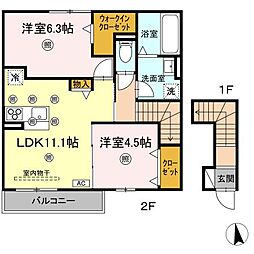 フィオーレIII 2LDKの間取図画像