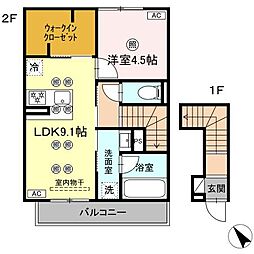 あそびタウン下松望町 1LDKの間取図画像