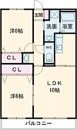 サンセリテ 2LDKの間取図画像