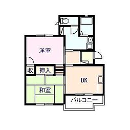 グリーンライフ 2DKの間取図画像