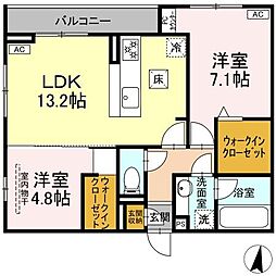 (仮称)清水町新宿PJ 2LDKの間取図画像