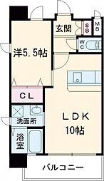 アクシオ小倉 1LDKの間取図画像